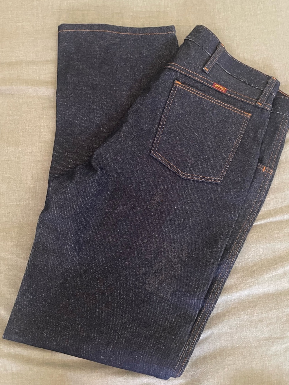Men's Dark Blue Raw Denim Jeans